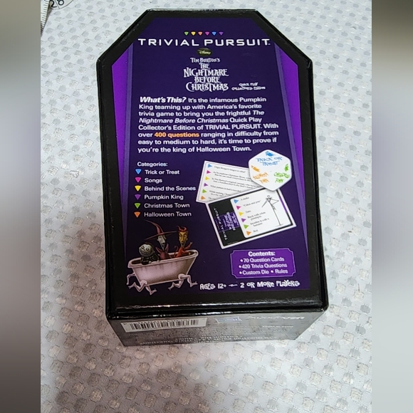 TRIVIAL PURSUIT EUC THE NIGHTMARE BEFORE CHRISTMAS GAME - Picture 3 of 4